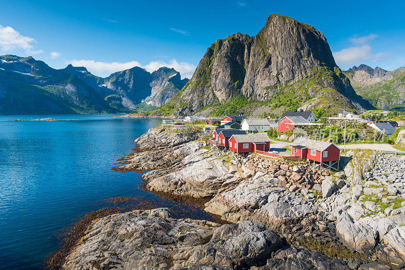 挪威/挪威罗浮敦群岛全景，日落美景